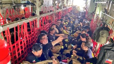Photo of Avión FACH trasladó a bomberos de la región al sur