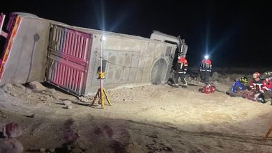 Photo of Un herido al volcar tractocamión ruta 5 norte