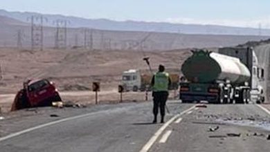 Photo of 2 muertos y un herido grave en colisión de tractocamión  con vehículo menor ruta 22