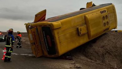Photo of Bus de trabajadores volcó camino a mina Gaby