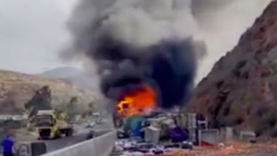Photo of Grave accidente camión cargado con verduras se incendió
