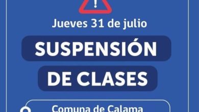 Photo of Suspenden clases en Calama por lluvia
