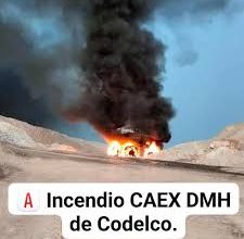 Photo of Codelco informó que el trabajador quemado del CAEX DMH se encuentra estable y se investigan las causas del incendio del Caterpilar Finning