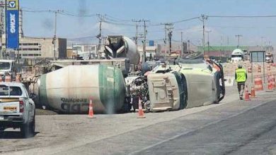 Photo of Camión betonero volcó en Puerto Seco dejando un herido